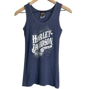 Harley-Davidson Women’s Walter Brothers Peoria, IL Blue Ribbed Tank Top